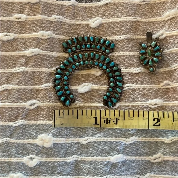 Vintage squash blossom turquoise necklace pieces Authentic - Picture 8 of 8